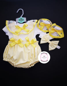 Plain Pinafore Bloomer Outfit Newborn -24 months