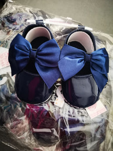 Navy Blue Bow Shoe 0m-12 months