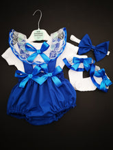 Load image into Gallery viewer, Plain Pinafore Bloomer 4 piece Outfit Newborn -24 months