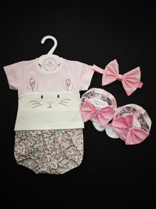 Pink Bunny 4 piece Outfit 0m-12 months TRUE Size Ready to Post