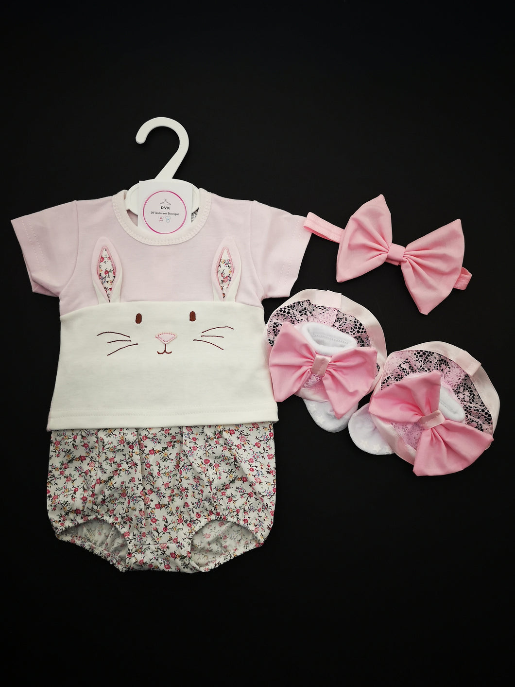 Pink Bunny 4 piece Outfit 0m-12 months TRUE Size Ready to Post