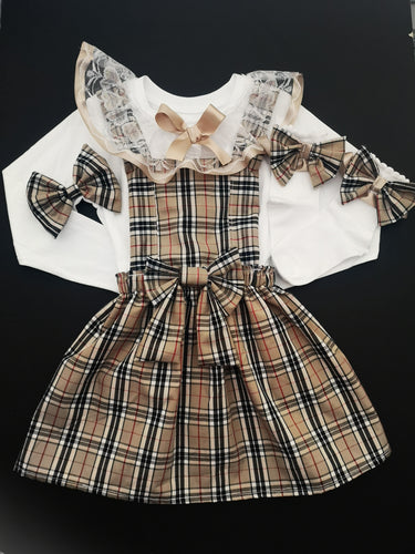Caramel Tartan Square Dress Style Outfit 0m - 10 years