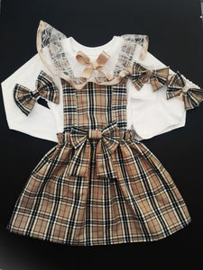 Caramel Tartan Square Dress Style Outfit 0m - 10 years