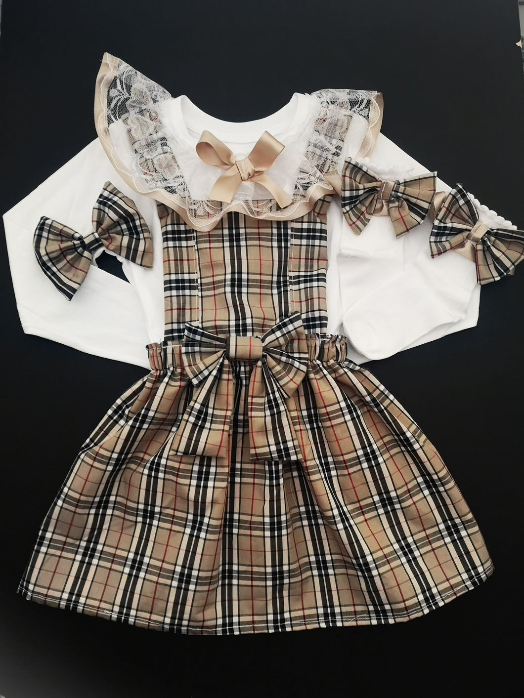 Caramel Tartan Square Dress Style Outfit 0m - 10 years