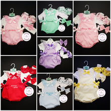 Load image into Gallery viewer, Plain Romper 4 piece Outfit with Child Name 0m - 24 months
