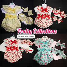 Load image into Gallery viewer, Fruity Prinny Bloomer 4 piece Outfit Newborn -24 months