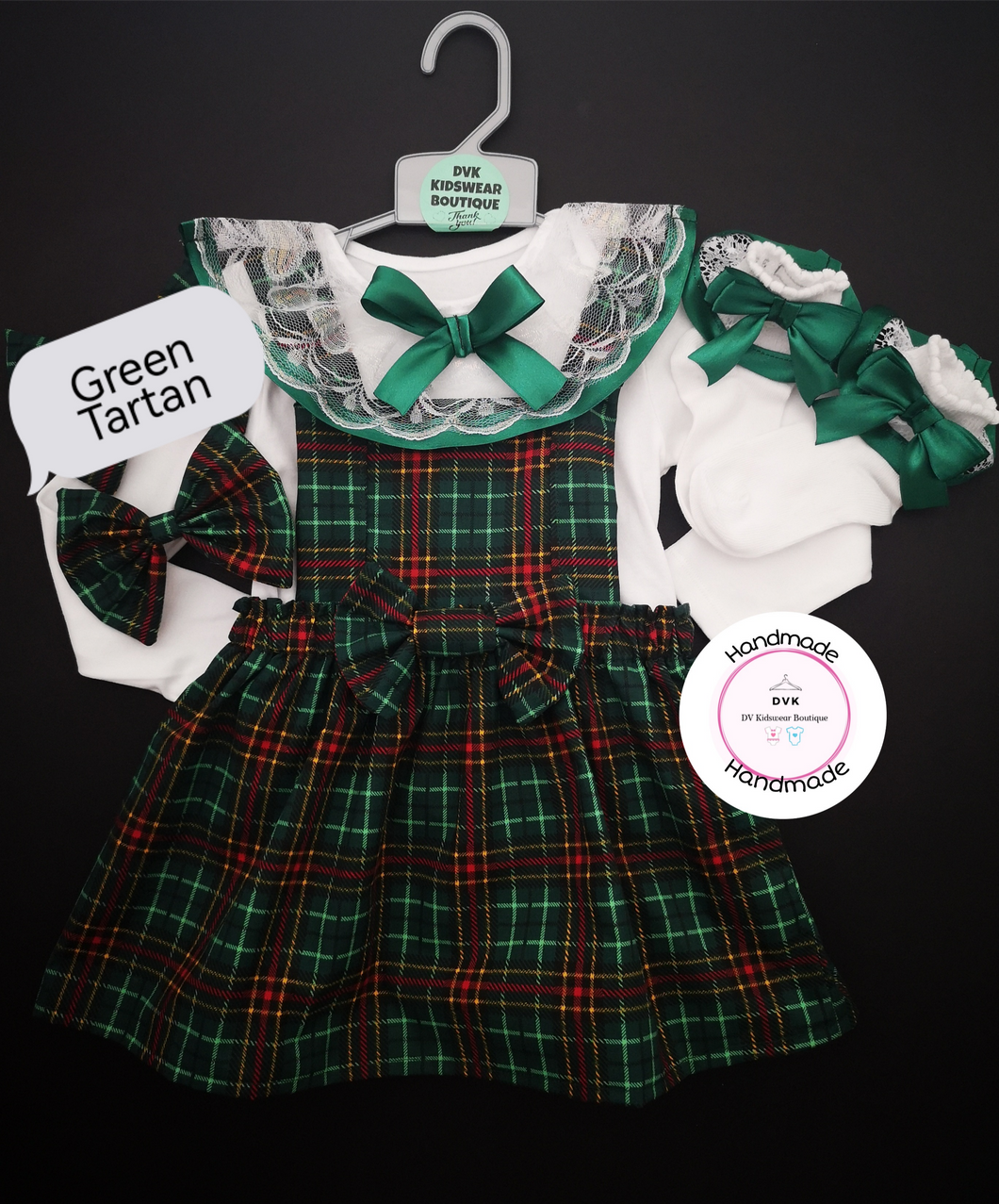 Green Tartan Dress Outfit 0M - 10 years