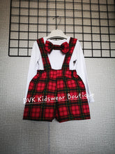 Load image into Gallery viewer, Tartan Dungaree Short 2 piece Outfit 0m - 5 years