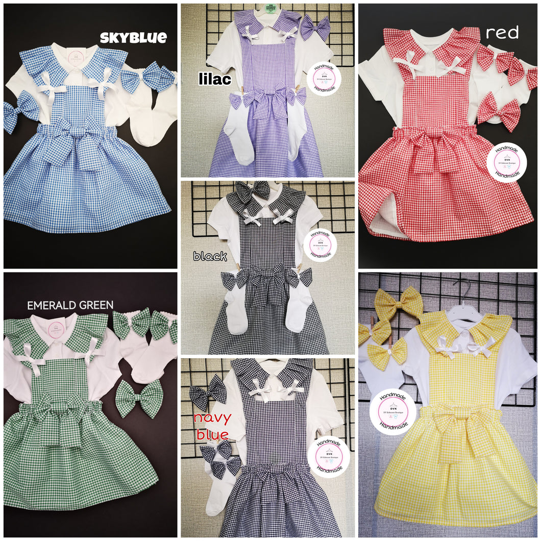 Gingham Pinafore Dress School Uniform Outfit 2 years - 13 years