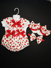 Load image into Gallery viewer, Fruity Prinny Bloomer 4 piece Outfit Newborn -24 months