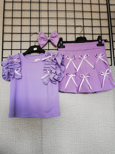 Lilac Bows 3 piece Outfit 3-4Y / 13-14Y TRUE Size Ready to Post