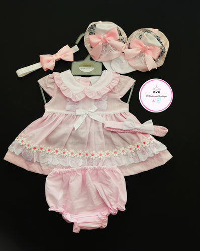 Pink Daisy Dress Outfit newborn-6 months READY TO POST