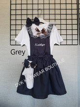 Load image into Gallery viewer, Plain Pinafore Personalised Dress Outfit 12m - 10 years