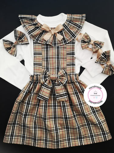 Caramel Tartan Square Dress Style Outfit 0m - 10 years