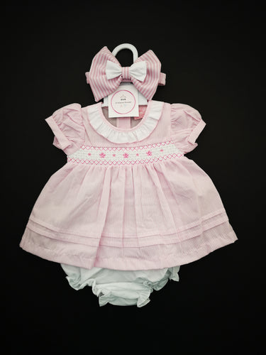 Baby Pink Stripe 3 piece Outfit 3-6 months TRUE Size Ready to Post