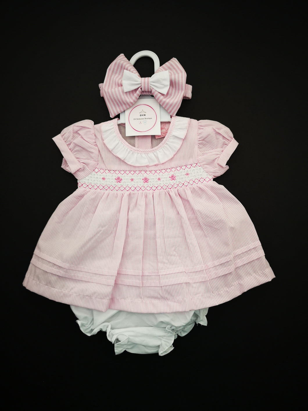 Baby Pink Stripe 3 piece Outfit 3-6 months TRUE Size Ready to Post