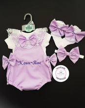 Load image into Gallery viewer, Plain Romper Outfit with Child Name 0m - 24 months