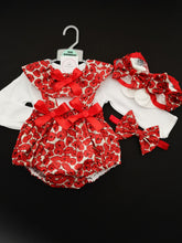 Load image into Gallery viewer, Florals Prinny Bloomer 4 piece Outfit Newborn -24 months