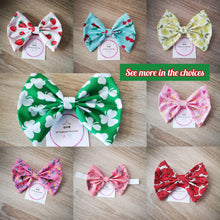 Load image into Gallery viewer, Adorable Prints 5 inch Hairbow in Baby elastic headband / Alligator clip