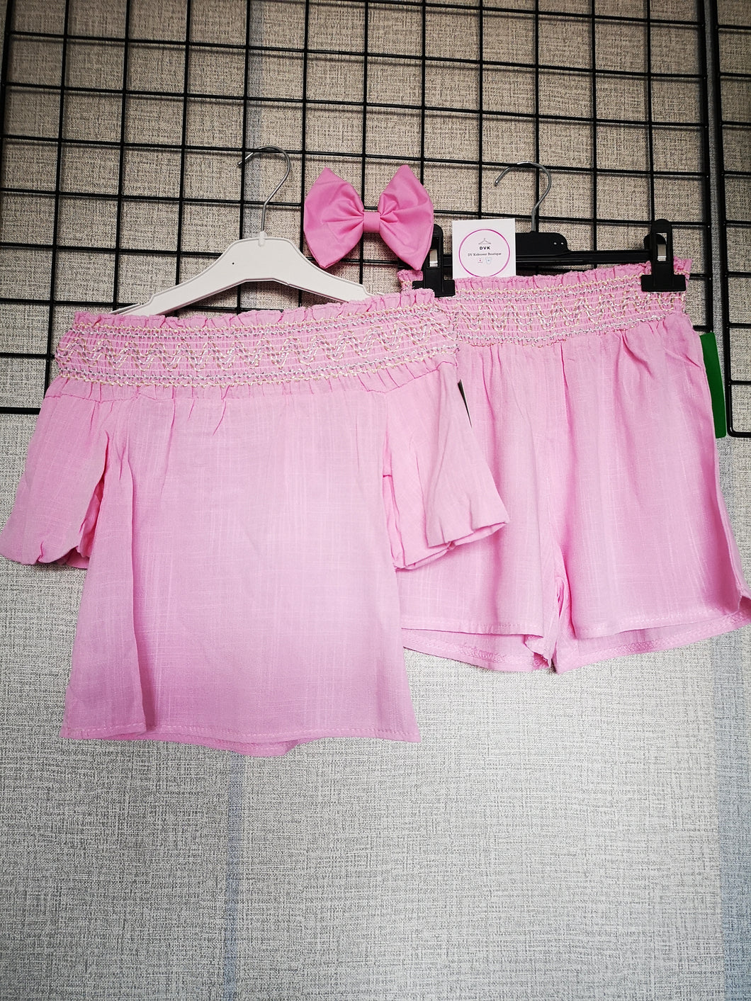 Light Pink Smocked Short 3 piece Outfit 2y-14 years TRUE SIZE ( Ready to Post)