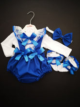 Load image into Gallery viewer, Plain Pinafore Bloomer 4 piece Outfit Newborn -24 months