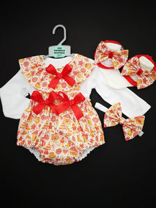 Christmas Pinafore Bloomer Outfit Newborn -24 months