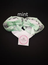 Load image into Gallery viewer, Frilly White Lace Satin Bow Ankle Sock 0m - 13 years