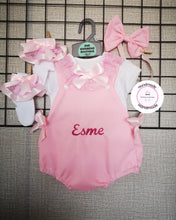 Load image into Gallery viewer, Plain Romper Outfit with Child Name 0m - 24 months