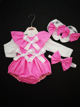 Load image into Gallery viewer, Dotty Prinny Bloomer 4 piece Outfit Newborn -24 months