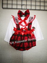 Load image into Gallery viewer, Tartan Prinny Bloomer 3 piece Outfit Newborn -24 months