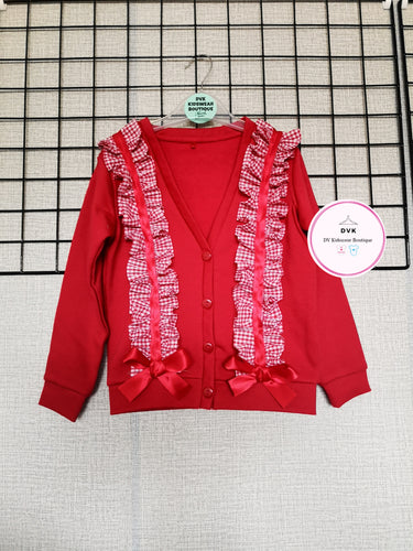 Gingham Jersey Cardigan