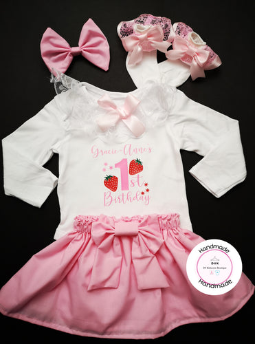 Strawberry Birthday Outfit 0M  -5 years