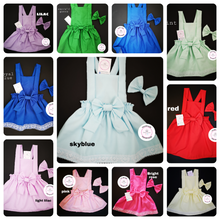 Load image into Gallery viewer, Plain Pinafore Dress and Hairbow 0m - 10 years