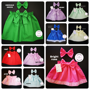 Plain Skirt and Hairbow Newborn - 10 years