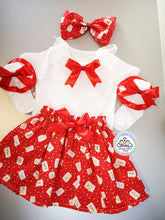 Load image into Gallery viewer, Red Floral Skirt Outfit 0m -5 years