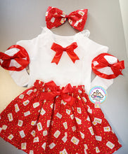 Load image into Gallery viewer, Red Floral Skirt Outfit 0m -5 years