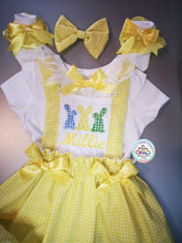 Load image into Gallery viewer, Gingham Three Bunnies Dress Outfit Newborn - 10 years