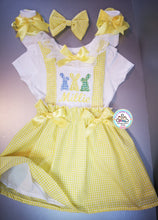 Load image into Gallery viewer, Gingham Three Bunnies Dress Outfit Newborn - 10 years