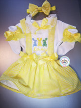 Load image into Gallery viewer, Gingham Three Bunnies Dress Outfit Newborn - 10 years