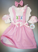 Load image into Gallery viewer, Gingham Three Bunnies Dress Outfit Newborn - 10 years