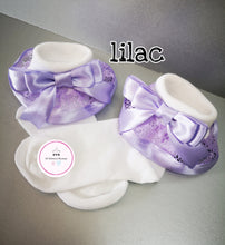 Load image into Gallery viewer, Frilly Lace Satin Bow Sock 0m - 13 years