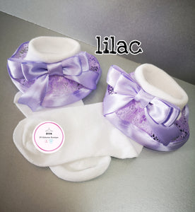 Frilly Lace Satin Bow Sock 0m - 13 years