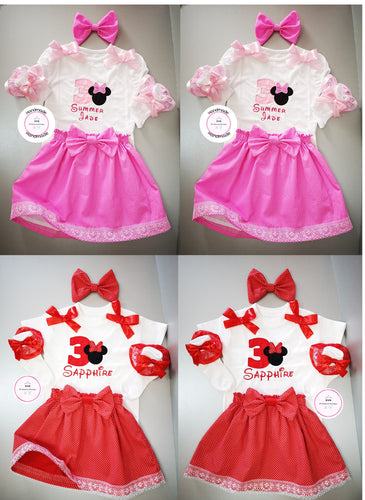 Minnie Inspired Birthday Whole Outfit Newborn -5 years