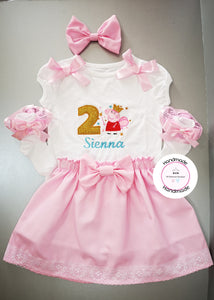 Peppa Skirt Birthday Whole Outfit 0m -5 years