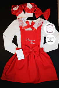 Plain Pinafore Personalised Dress Outfit 0m - 10 years