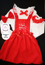 Load image into Gallery viewer, Plain Red Believes Pinafore Dress Outfit 0M -10 years