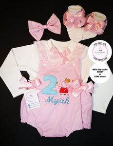 Peppa Birthday Romper Outfit 0m - 24 months