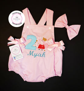 Peppa Birthday Romper Outfit 0m - 24 months