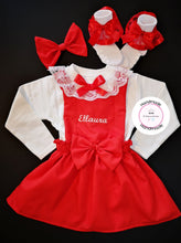 Load image into Gallery viewer, Plain Pinafore Personalised Dress Outfit 0m - 10 years