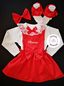 Plain Pinafore Personalised Dress Outfit 0m - 10 years